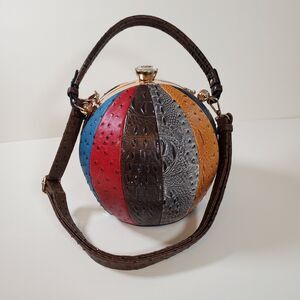Alyssa Milano Women’s Handbag Multicolored Patchwork Round Faux Leather